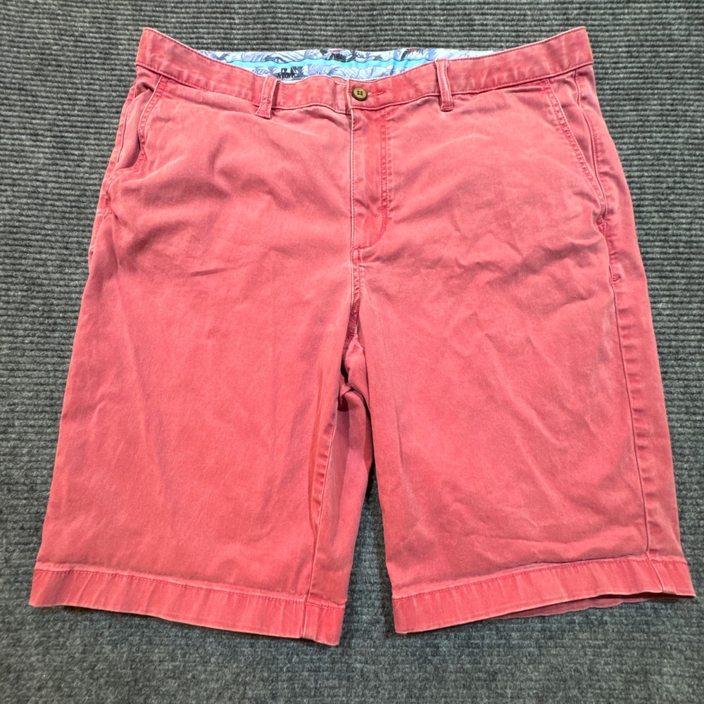 Tommy Bahama Chino Shorts Men's 40 Coral Salmon Boracay Flat Front Golf Stretch